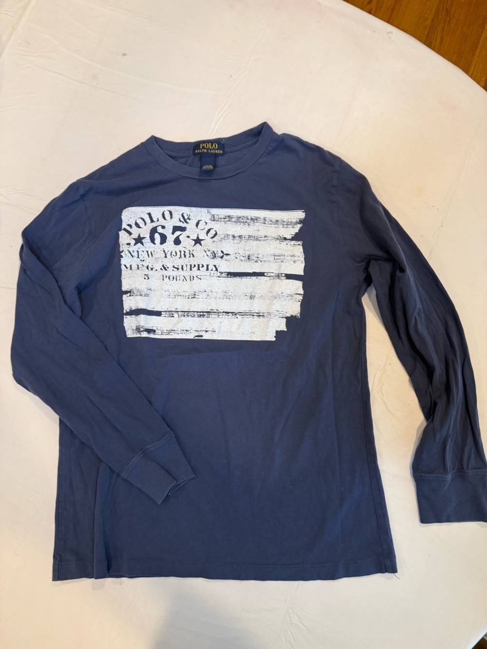 Polo by Ralph Lauren Navy patriotic American flag Tee, Size L, 100% cotton